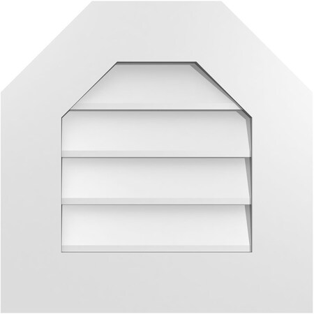 Ekena Millwork Octagonal Top Surface Mount PVC Gable Vent w/ 3-1/2"W x 1"P Standard Frame, 18"W x 18"H GVPOT18X1801SN
